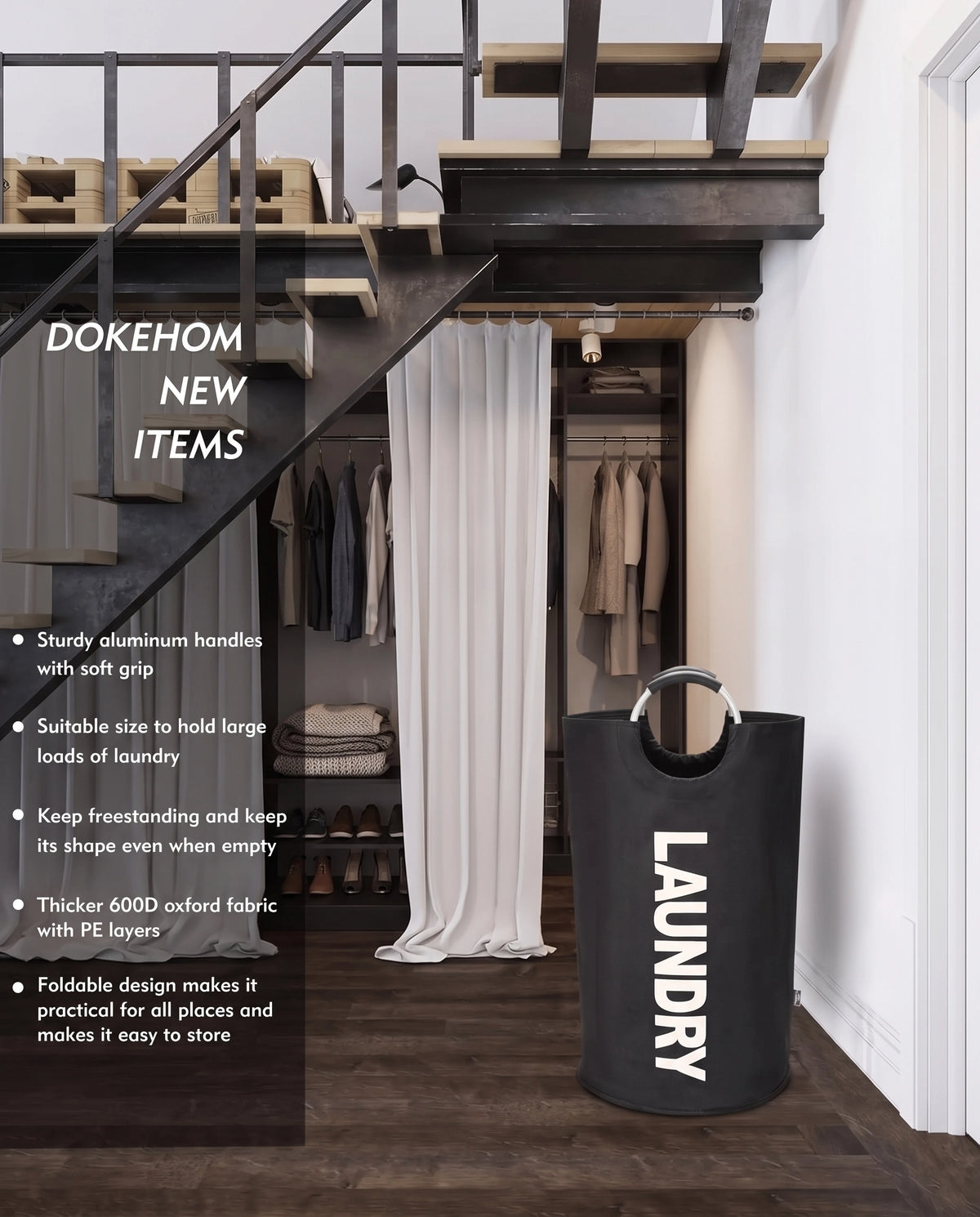 90L Foldable Laundry Hamper – Heavy-Duty Clothes Basket