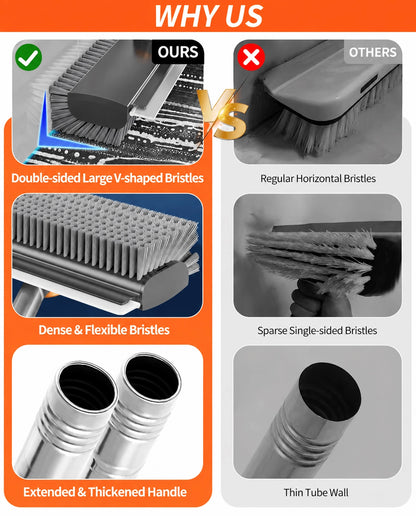 3-in-1 Floor Scrub Brush with Adjustable Long Handle