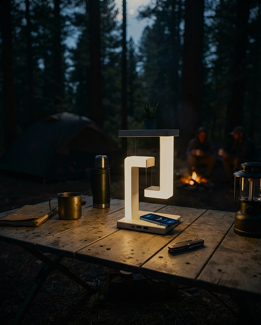 Floating Magnetic LED Desk Lamp with Wireless Phone Charging