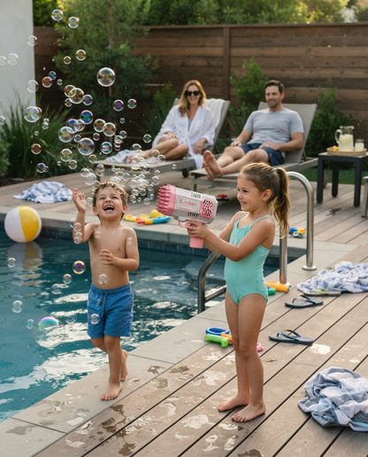 69-Hole Rocket Bubble Gun with Lights & Rechargeable Battery
