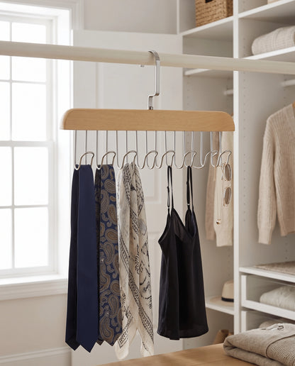 Wooden 8-Hook Closet Organizer Hanger