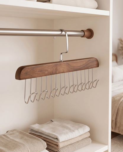 Wooden 8-Hook Closet Organizer Hanger