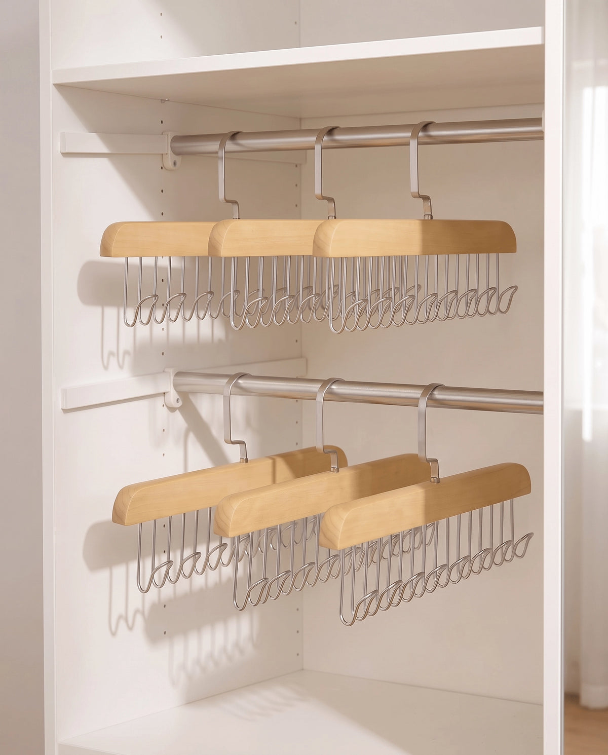 Wooden 8-Hook Closet Organizer Hanger