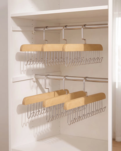 Wooden 8-Hook Closet Organizer Hanger