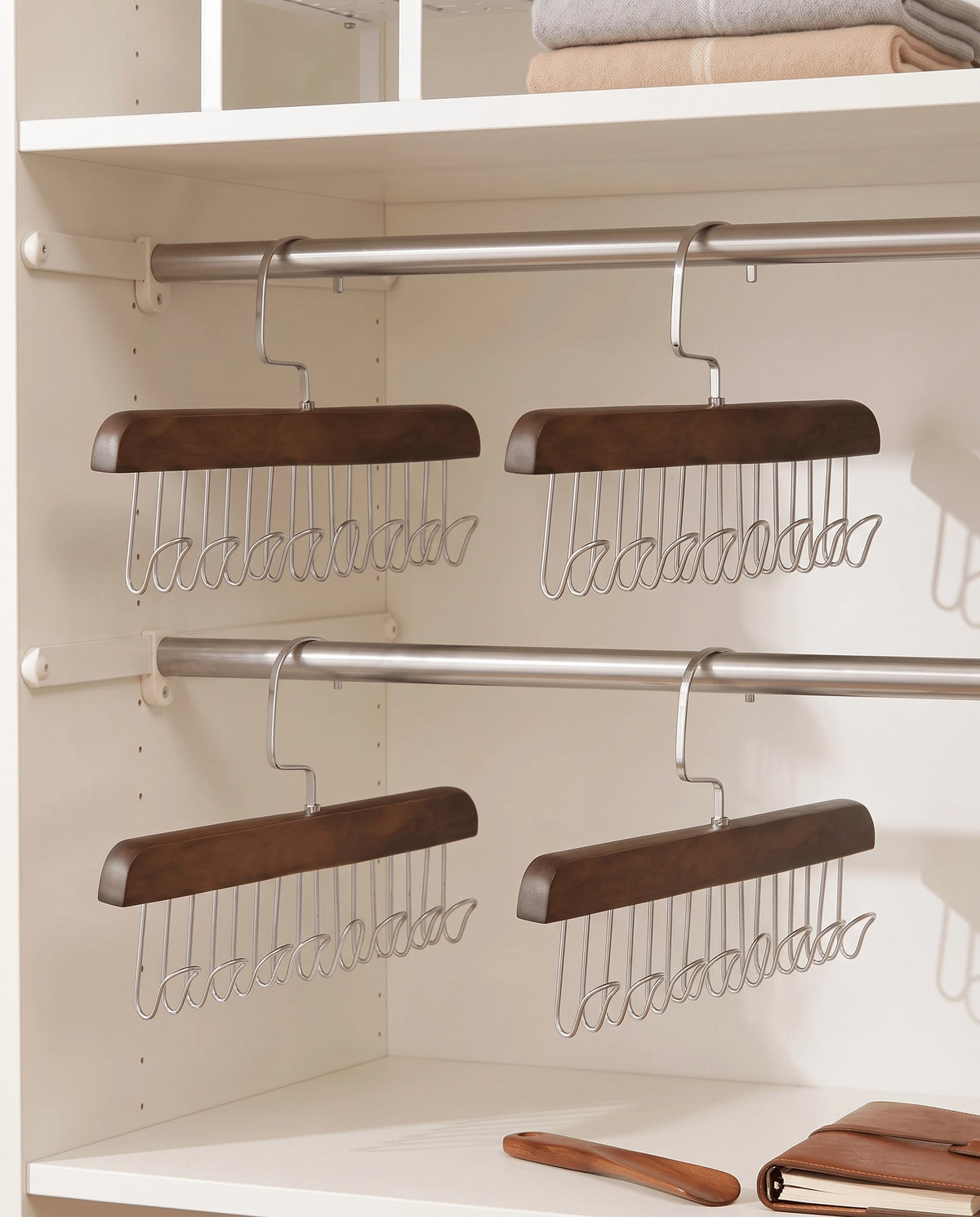 Wooden 8-Hook Closet Organizer Hanger