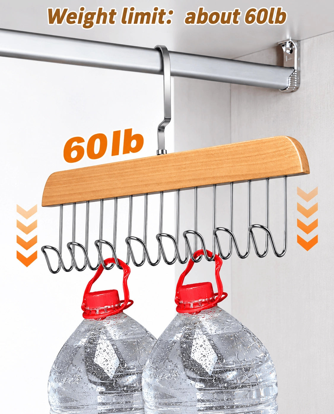 Wooden 8-Hook Closet Organizer Hanger