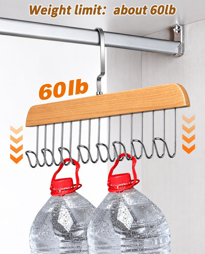 Wooden 8-Hook Closet Organizer Hanger