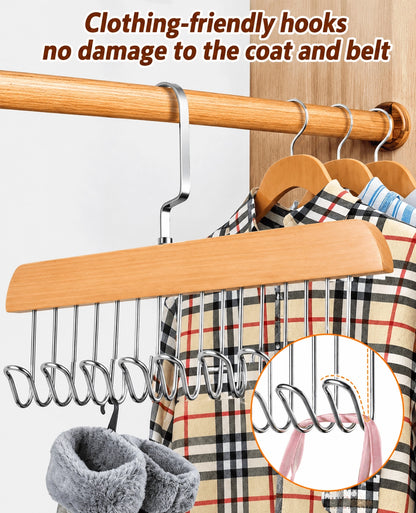 Wooden 8-Hook Closet Organizer Hanger